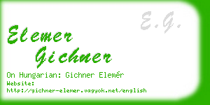 elemer gichner business card